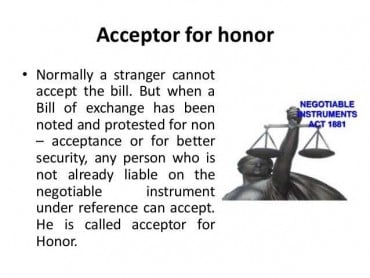 Acceptor for honour